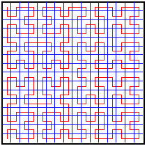 2D Hilbert curve of level 4